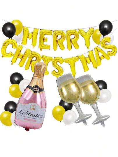 1PC 创意香槟瓶形铝箔气球，派对用品，节日装饰，生日派对用品，家居装饰，场景布置，婚礼用品