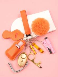 9pcs Women's Self-Defense Keychain Bracelet Set With Personal Alarm And Window Breaker, Self-Defense Keychain Accessories Kit, For Friends Halloween Accessories Teachers Day Christmas Gift Ideas Bag Accessories Lanyards With Id Holder Car Accessories Bag Charms Car Accessories Sister