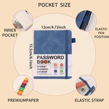 Notepad B6 Password Book With Alphabet Tags Password Storage Book Elderly Friendly Website Address Storage Log Book Password Information Record Book - one-size - View 4
