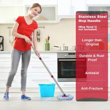 Spin Mop Replacement Handle - 4 Section Mop Or Broom Handle/Stick Compatible With O Cedar Spin Mop Refills And Brooms, 30" To 59", American Threaded Joint End (Mop Head Not Included) - Germany Screw Joint - View 2