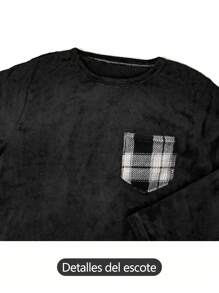 Pijamas Invierno para Hombre, Conjunto de 2 Piezas de Manga Larga y Pantalones Confort y Estilo - Blanco y Negro - Ver 8