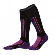 1 Pair Unisex Thick Warm Breathable Ski Socks, Outdoor Long Hiking Sports Socks, Winter