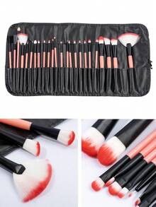 Diseño Elegante, Maquillaje Perfecto: Set de 24 Pinceles en Tonos de Madera Original,Juego de 24 Pinceles Set Brochas de Maquillaje Profesional Brochas Maquillaje Sombras de Brochas para Ojos Sintéticas de Alta Calidad Rubor Pinceles de Maquillaje Nuevos 24 Piezas Set De Brochas De Maquillaje Negro, Estilo Portátil, Incluye Brocha De Rubor, Brocha De Sombra De Ojos, Brocha De Polvo, Brocha De Contorno, Brocha Correctora, Set Completo De Herramientas De Belleza Con Bolsa De Terciopelo Para Un Fácil Almacenamiento,pinceles de maquillaje brochas para maquillaje cepillo maquillaje pincel maquillaje pinceles para maquillaje brochas maquillaje pinceles maquillaje cepillo maquillaje - Negro - Ver 4