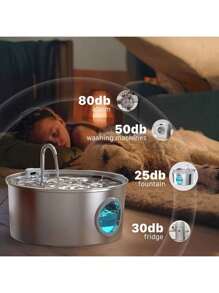 7L 大容量智能 304 不锈钢狗狗饮水器，带窗口自动饮水器，静音，USB 供电，不防水，适用于狗狗，无需电池 - 彩色 - 查看 5