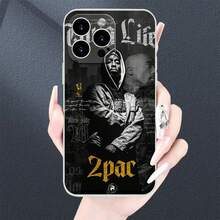 1 funda de teléfono anti-caída TPU blanca-negra del rapero , compatible con iPhone 11/12/13/14/15/16 Pro Max/Plus, con protector de lente, diseño ultra-delgado anti-caída - Mezcla de colores - Ver 3