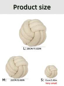 1 件纯色多功能人造毛皮，手工编织三股球装饰枕头，沙发茶几装饰，卧室床头装饰枕头，米色