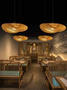 竹编吊灯，适用于餐厅、餐桌、茶室、禅意餐厅、农舍装饰 - 吊燈 - 查看 2