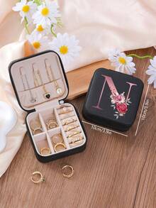 1 件花卉首字母首饰盒、A-Z PU 皮革白色便携式旅行首饰盒、蓝色首饰收纳盒、黑色迷你便携式拉链首饰盒、项链、戒指吊坠、手链、耳环收纳盒、首饰包装盒，适用于母亲的礼物、结婚礼物、伴娘礼物、周年纪念礼物、圣诞礼物和女朋友的精品礼物。 - 彩色 - 查看 29