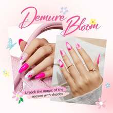 Cat Eye Gel Nail Polish Set, 6 Colors 9D Glassy Cat Eye Glitter Gel Polish Black Red Purple Blue Silver Brown Nail Polish All Seasons With Magnet Soak Off Led DIY Salon Gift-842643 - A-1無血紅素粉紅色 - 查看 4
