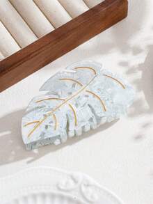 1pc Women's High-End Street Creative Leaf Design Large Hair Claw - Elegant Sweet Versatile Acrylic Hair Clip - Non-Slip Strong Fashion Headpiece - Suitable For Thick, Dense Hair - Suitable For Holidays, Parties, Daily Use And Gifts Hair Accessories Fashion Hair Claw Clips Autumn Accessories Fall Hair Clutch Winter Accessories - Multicolor - View 8