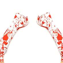 Blood-Stained White Socks, Halloween Bloody Socks, Halloween Women's Stockings, Over-The-Knee Socks, White Blood-Stained Bloody Socks, Horror Costume, Halloween Party Costume, Accessories For Cheerleader, Nurse, Doctor Role Play, Suitable For Zombie Bride, Schoolgirl, Nurse, Zombie Cheerleader Halloween Costumes. - Multicolor - View 6