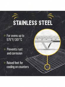 Checkered Chef Cooling Rack - 11 ¾" X 17 Set Of 2 Stainless Steel, Oven Friendly Grid Wire Cookie Cooling Racks For Baking & Cooking - 11.75"x 17" - View 8