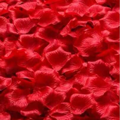 1000片人造丝玫瑰花瓣，适用于婚礼、红色玫瑰花瓣、玫瑰花瓣装饰、永生玫瑰花瓣、求婚玫瑰花瓣、浪漫婚礼装饰（适合情侣和新婚夫妇）、礼盒填充物、浪漫烛光走道装饰、婚礼走道花瓣、婚礼装饰、派对花瓣、烛光派对玫瑰