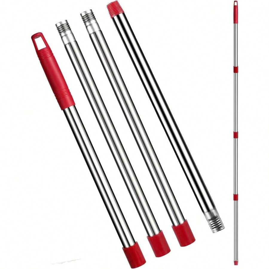 Spin Mop Replacement Handle - 4 Section Mop Or Broom Handle/Stick Compatible With O Cedar Spin Mop Refills And Brooms, 30" To 59", American Threaded Joint End (Mop Head Not Included) - Germany Screw Joint - View 1