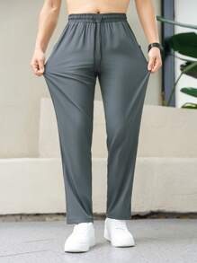Boyfriend Style Men's Casual Sport Pants, Lightweight, Breathable, Drawstring Waist Pants, Summer