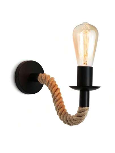 Vintage Hemp Rope Wand Lamp E27 Retro Sconce Verlichting Bathroom Living Room Corridor Hallway Bedside Indoor Lighting Excluding Bulbs