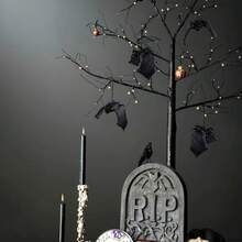5/20pcs Aogue Halloween Bat Hanging Decorations - Realistic Black Plastic Vampire Bats With Red Eyes For Spooky Party, Haunted House, And Outdoor Decor, Halloween Decorations - Multicolor - View 11