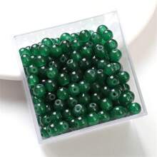 100 piezas de cuentas de vidrio de 6mm con acabado imitación jade en colores caramelo, material: vidrio, perfecto para hacer pulseras y collares