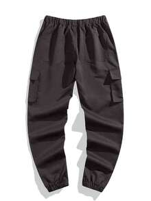 Bộ 3 quần Cargo trơn nhiều túi cho nam, quần ống rộng thoải mái cho mùa hè đi biển, đi nghỉ, đi làm hàng ngày, tập luyện, ngoài trời, tập thể dục, chạy bộ, thích hợp mặc với quần áo mùa xuân/hè, mùa thu - Nhiều màu - Xem 2