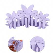 Elegant Floral Hair Claw, Flower Clips Hairdo Clips For Women 1 Pc - 紫色 - 查看 3