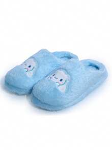 Sanrio 三丽鸥肉桂狗女童可爱保暖防滑平底毛绒拖鞋，适合冬季室内穿着，三丽鸥鞋，毛绒拖鞋，蓬松拖鞋