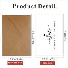 1 Stück Hochzeitskarte für meine Frau/meinen Mann: Heute wirst du meine Frau/mein Mann - perfekte Frau/Mann Karte, 5*7 Zoll - mit dickem Umschlag