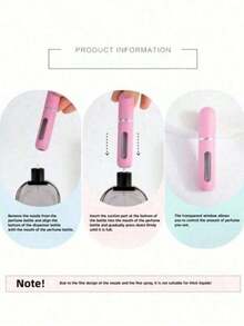 1pc Random Color Portable Refillable Perfume Bottle, 5ml Travel Size Spray Bottle, Cosmetic Sample Container Home Bathroom Decor Fall Decor Back To School Storage Containers - 彩色 - 查看 2