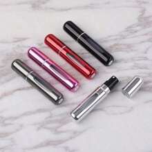 1pcs Refillable Perfume Spray Bottle, Single Pack, Perfume Bottle Shiny Rose Red Perfume Bottle With Pump Storage Container Suitable For Travel, Living Room, Bedroom, Bathroom Home Decor Portable Travel Bottle