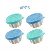 2/4/6/8 hộp đựng nước sốt salad mang đi, cốc đựng nước sốt bằng thép không gỉ 304 1,6oz có nắp silicon chống rò rỉ, hộp đựng gia vị có thể tái sử dụng, bộ hộp đựng nước sốt nhỏ cho hộp cơm trưa/đi làm/đi học/dã ngoại/du lịch, phụ kiện hộp cơm bento cho ngày tựu trường, đồ dùng học tập - xanh bạc hà và xanh dương - Xem 6