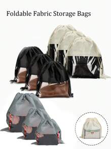 1pc Polyester Satin Dustproof Drawstring Bag For Jewelry,Silk Dustproof Drawstring Travel Storage Pouch,Portable Clothing Shoes Drawstring Bundle Pockets, High Capacity Dust Bags For Handbags,Self-Sealed Drawstring Storage Bag, Travel Supplies, Storage And Organization