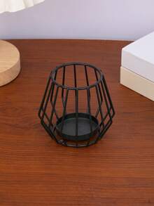 1Pc/1Set Minimalism Creative Wrought Iron Candle Holder, Modern Style Candle Holder, For Home Decoration, Home Tabletop Decoration, Candlelight Center Decoration, Wedding Decoration, Romantic Valentine's Day Dinner Candle Holder