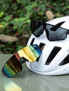 1-4pairs Women One-Piece Multicolor Personalized Street Style Technological Punk Spicy Futuristic Traveler Fashion Glasses For Hiking, Cycling, Skiing, Outdoor Casual Activities, Tropical Beach Vacay Outfits, Rave Party Accessories - Solid Color - View 18