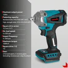ONEVAN Electric Screwdriver, 1/2 Inch 3-Function Brushless Electric Impact Wrench Cordless Screwdriver Electric Drill - 附配件套裝 - 查看 5