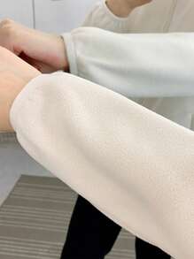 1件装 女士户外徒步登山330克加厚防风抓绒外套，冬季滑雪 - 米色 - 查看 5