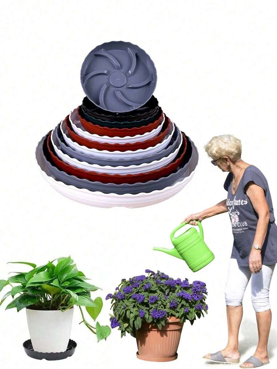 3pcs Round Plastic Planter Mat,Thickened Round Plant Saucer Tray,Plant Saucer,Plant Saucer For Preventing Root Rot Plant Saucers For Indoors Plant Trays For Pots Leak-Proof Plant Pot Saucers Set,Durable Drainage For Potted Plants For Use Prevents Water Leakage And Floor Damage,Soil Trap For Planters,1pc