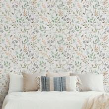 1卷波西米亚风格纹理树叶壁纸，可移除可剥离，美丽的浅色背景壁画，适用于房间、客厅、走廊装饰，家居装饰墙面艺术，自粘壁纸，房间装饰，厨房，卧室，客厅装饰 - WP345A - 查看 3