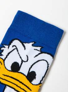 1 Pair Authentic Disney Socks, Disney Donald Duck Cartoon Socks, Creative & Fun, Comfortable & Breathable, Fashionable Unisex Socks