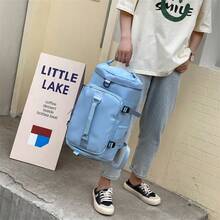 New Large Capacity Travel Bag Fashionable Simple Leisure Sports Fitness Bag Yoga Bag Multifunctional Shoulder Bag For Men And Women - 藍色 - 查看 3