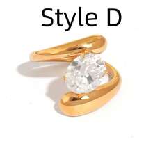 1 chiếc nhẫn Zirconia hình học độc đáo bằng thép không gỉ 18K, kiểu dáng nữ, thích hợp cho hẹn hò, kỷ niệm và các dịp đặc biệt khác, món quà trang sức tinh tế dành cho phái nữ. - Nhiều màu - Xem 4