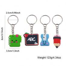 20/24/30/36/40件套卡通铅笔、尺子、可爱书写板、计算器、钥匙扣文具套装，各种形状和款式，适合课堂奖品、学生奖励、返校小礼物 - 彩色 - 查看 11