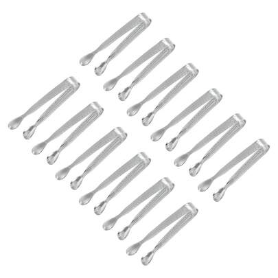 Serving Tongs, 12pcs 4 Inch - Stainless Steel Ice Tongs, Mini Sugar Tongs For Appetizers, Charcuterie, Dessert, Tea Party, Bar, Cafe