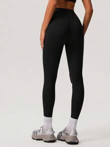 Sodalemon Women Running Workout No Front Seam Buttock Lifting Light Weight Eu Size Training Yoga Pants Casual Outdoor Sport Leggings Tights Black Spring - Black - View 6