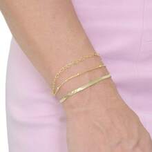 Kit Of 3 Elegant Women's Bracelets With Openwork Heart Shape, Plated In 925 Silver Or 18K Gold - Vàng - Xem 2