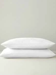 2 chiếc gối tựa trang trí, gối vuông cho ghế sofa, giường và ghế dài - trắng - Xem 1