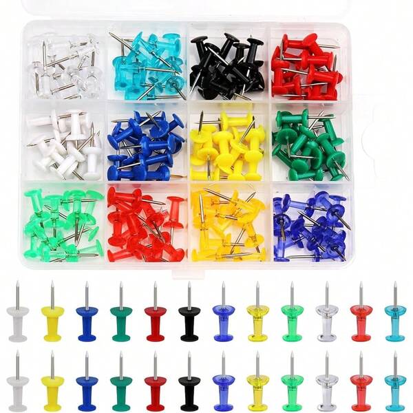 New Product 120Pcs Colorful Thumb Tacks, Push Pins Tacks, Assorted Colors Thumb Tacks, Steel Point Colorful Bulletin Board Pins For Photos,Tags,Cork Board,Bulletin Board Tions, Office And Home