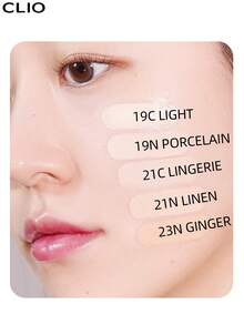 Clio K-Beauty KILL COVER MESH GLOW ESSENTIAL CUSHION FOUNDATION SET，15g*2 [含替换装]，SPF50+ PA++++，无瑕玻璃肌肤，亮泽肌肤妆容，保湿补水，无粉感，轻盈，可叠加遮瑕，韩妆 - 23N GINGER - 查看 9