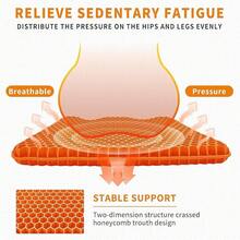 19.7" Gel Seat Cushion, Super Large & Thick Office Chair Cushion For Long Sitting - Back Hip Tailbone Pain Relief Cushion, Egg Seat Cushion Desk Chair Pads For Cars Wheelchair - Fits Up To 350 Lbs-222684 - 橘色中號 - 查看 8