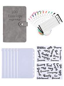 A6 Soft PU Leather Snap Closure Loose-Leaf Binder With Cash Envelope Pocket, Personal Finance Budget Planner, Refillable Cash Wallet For Traveling, Daily Savings Notebook, Household Account Book,Back To School,School Supplies