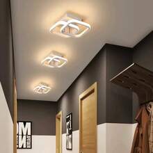 Modern LED Ceiling Light, Square Modern LED Ceiling Light Fixture, 6500K Cool White Light Acrylic Hallway Light Fixture Ceiling Lamp For Hallway Kitchen Study Bedroom Living Room - White - View 7