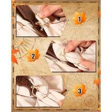 5pcs Renaissance & Medieval Costume Accessory Set For Women - Embossed Belt, Leaf Pouch,  Potion Bottle, Skirt Hanger - Perfect For Halloween - A - Xem 4